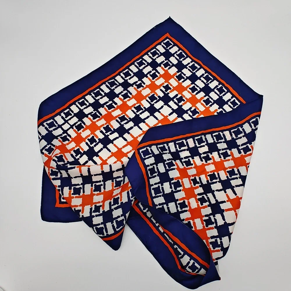 Red White Blue Geometric Square Scarf 26.5